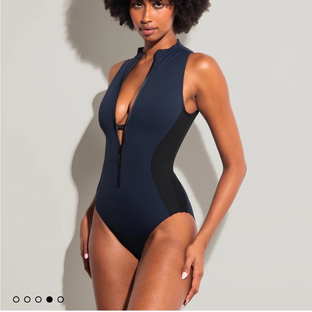 TA3 Women's Navy and Black One Piece Swimsuit